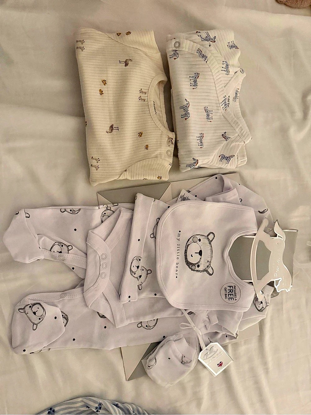 Carter's Baby Bear Footie Set in White